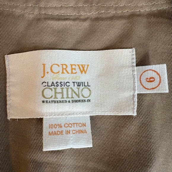 J Crew Womens Sz 6 Classic Twill Chino Blazer Beige Tan Ruffle Pocket Cotton - Picture 4 of 7